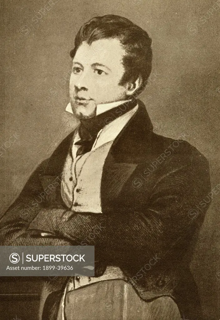Frederick Marryat, 1792-1848, known as Captain Marryat. English novelist and naval officer. From the book ""The Masterpiece Library of Short Stories, English, Volume 7""