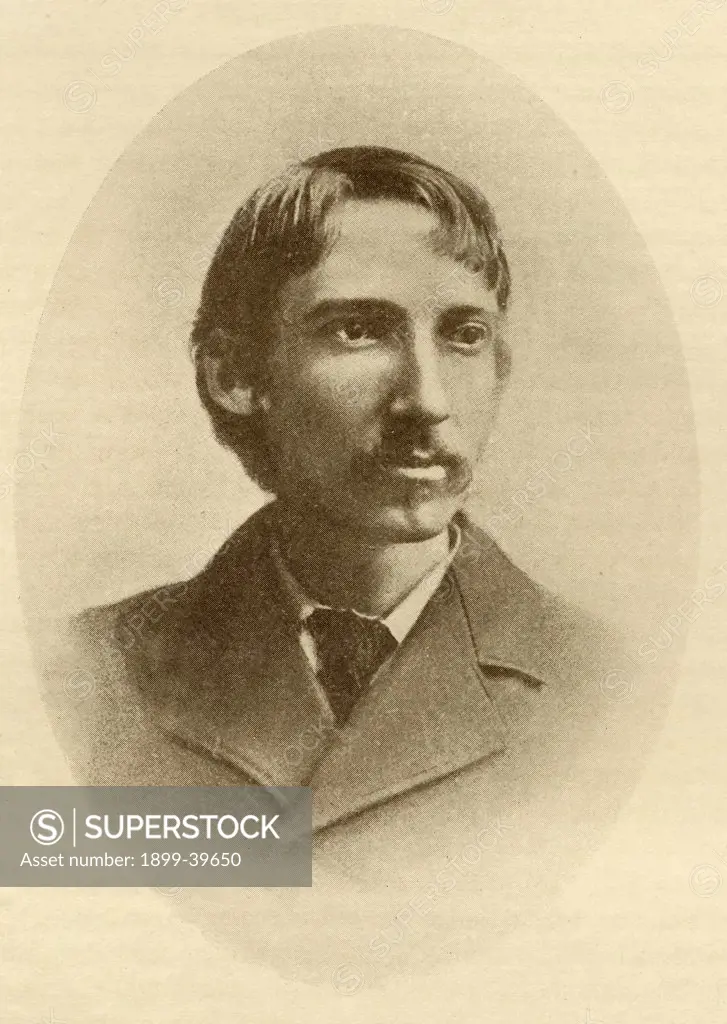 Robert Louis Balfour Stevenson, 1850-1894. Scottish novelist, essayist and poet. From the book ""The Masterpiece Library of Short Stories, Scottish, Volume 10""