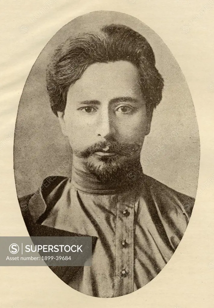 Leonid N. Andreyev, 1871-1919 Russian writer. From the book ""The Masterpiece Library of Short Stories, Russian, Volume 12'