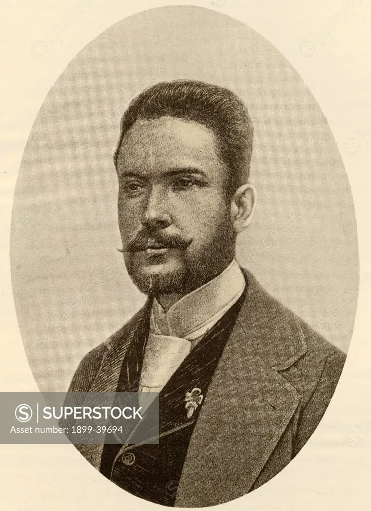 Ruben Dario, pseudonym of Felix Ruben Garcia-Sarmento 1867 - 1916. Nicaraguan poet journalist and diplomat. From the book ""The Masterpiece Library of Short Stories, Spanish and Portugeuse, Volume 18""