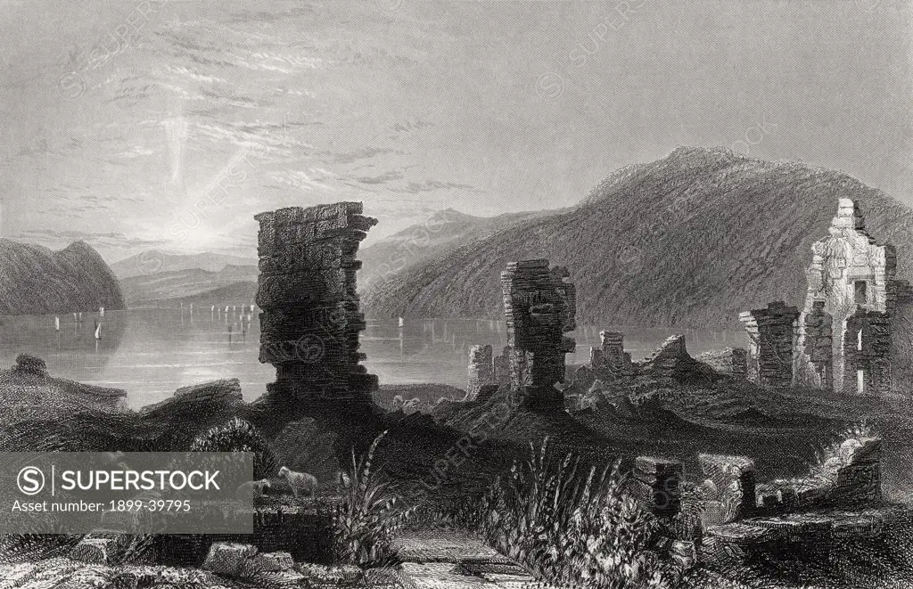 View of the ruins of Fort Ticonderoga From a 19th century print engraved by T A Prior after W H Bartlett