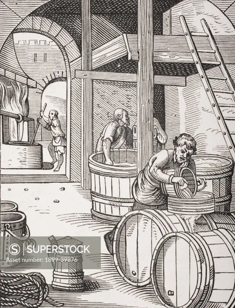 The Brewer. 19th century copy of picture designed and engraved in 16th century by Jost Amman