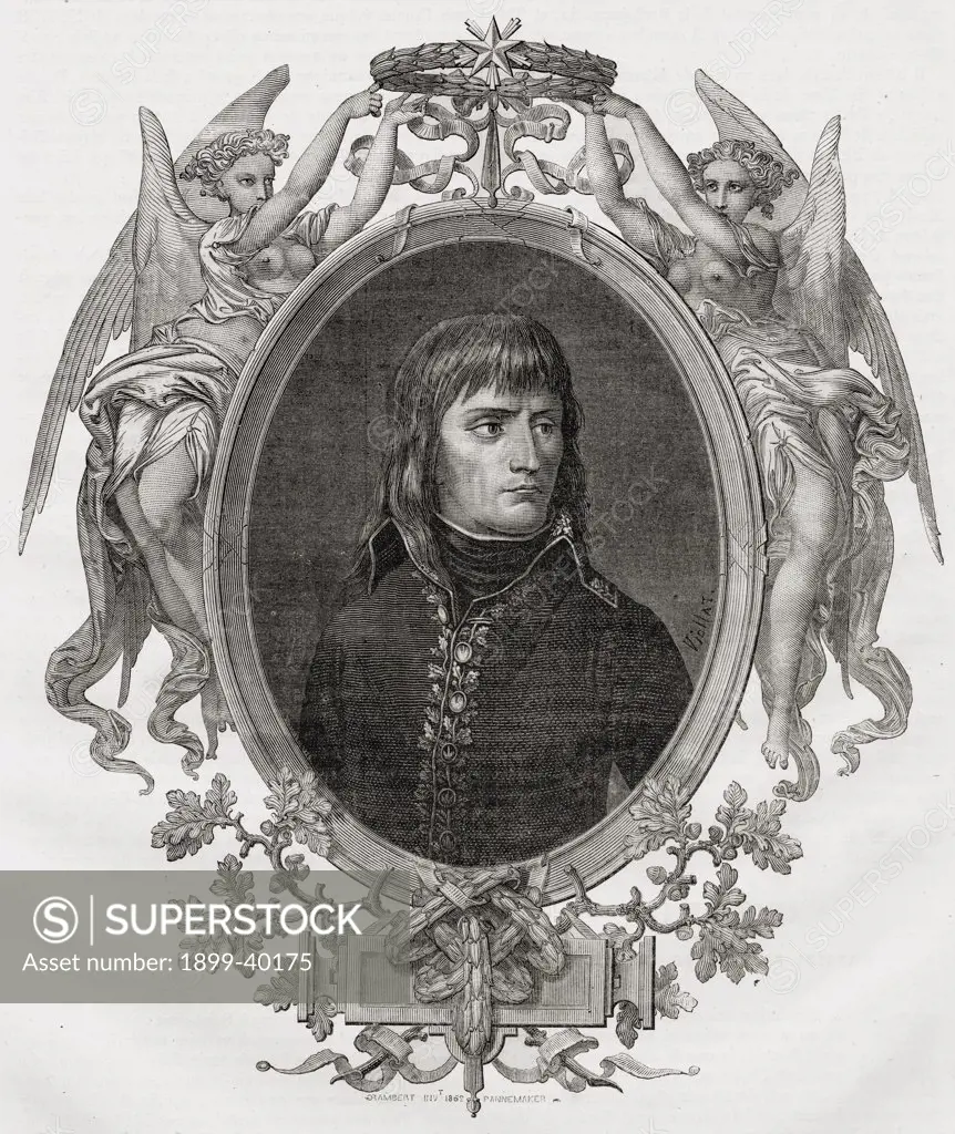 Napoleon Bonaparte at the seige of Toulon, December 1793.Napoleon Bonaparte, 1769-1821. Emperor of the French. Engraved by Pannemaker-Ligny after Viollat. From ""Histoire de la Revolution Francaise"" by Louis Blanc.