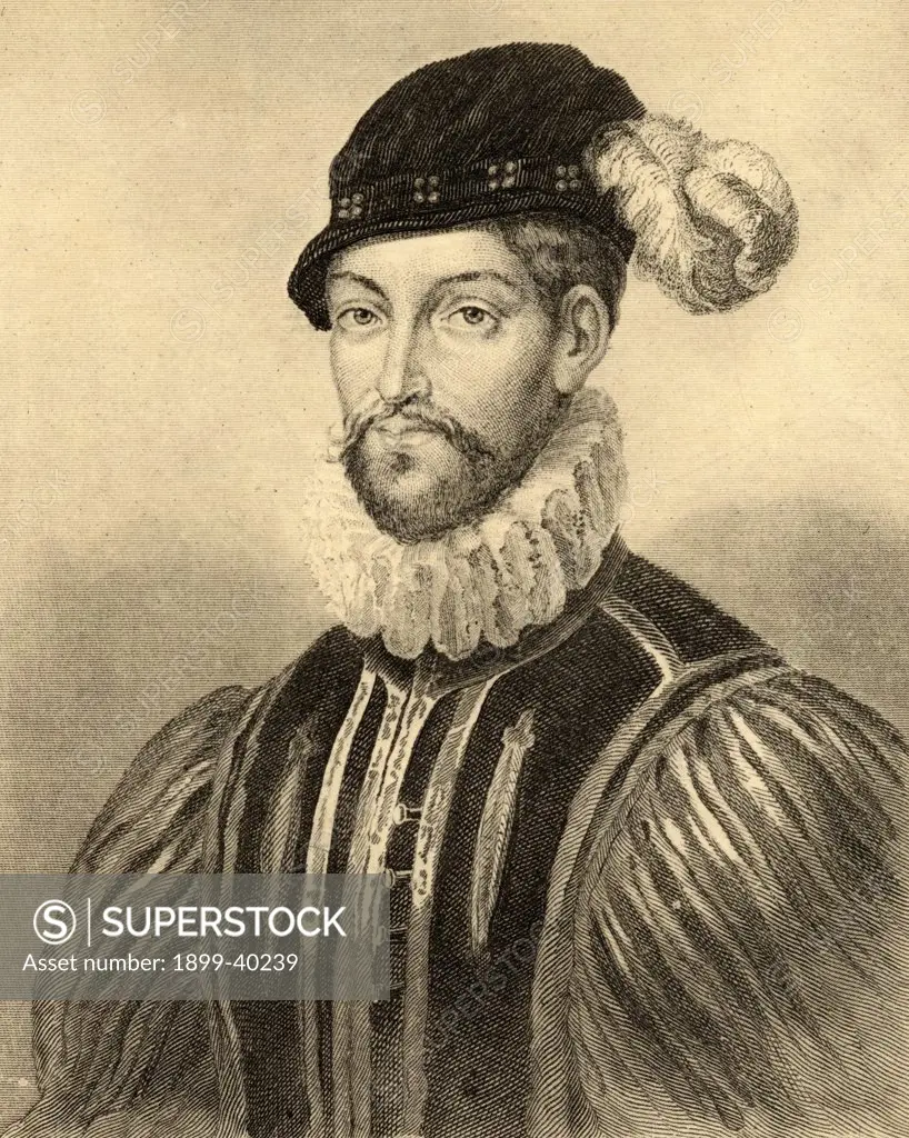 Gabriel de Lorges, Comte de Montgomery, 1530-1574. French soldier. From the book ' Lady Jackson's Works, VIII. The Last of the Valois II' Published London 1899.