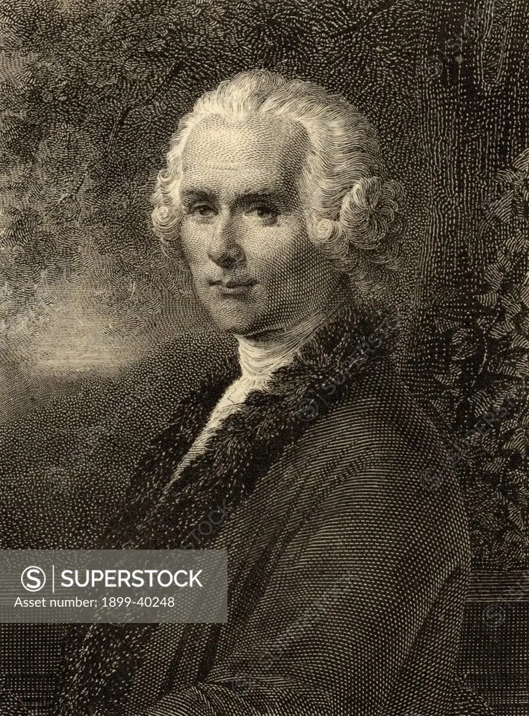 Jean-Jacques Rousseau, 1712-1778. Swiss philosopher. Photo-etching from an old print. From the book ' Lady Jackson's Works, III. The Old Regime I, Court, Salons, and Theatres' Published London 1899.