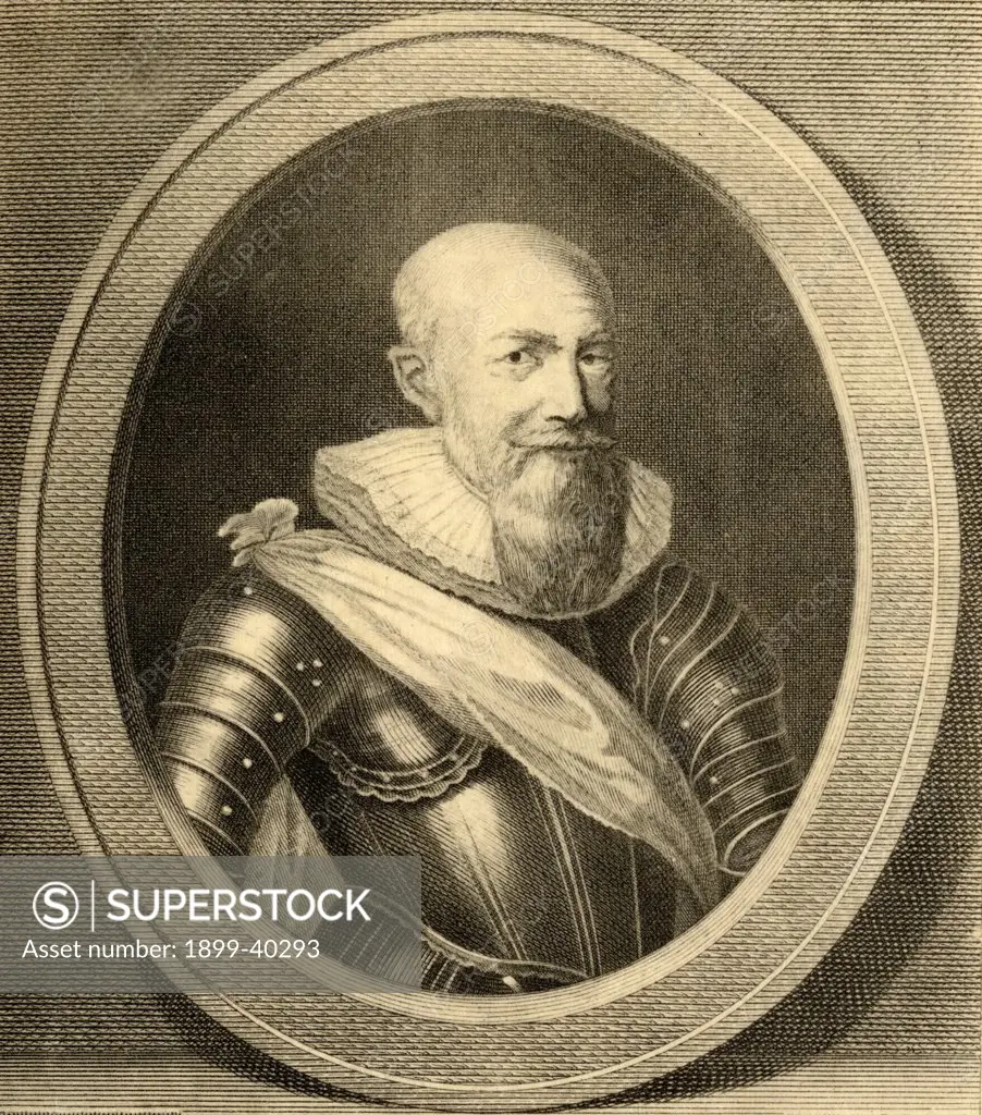 Duc de Sully, Maximilien Bethune, 1559-1641, also called sovereign prince d'Henrichemont et de Bosbelle. Soldier, prominent French minister and counsellor to Henry IV. Photo-etching from a painting by F. Porbus. From the book ' Lady Jackson's Works X. The First of the Bourbons II' Published London 1899.