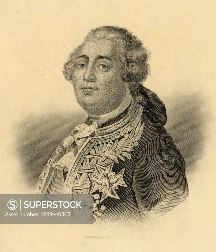 Louis XVI, 1754-1793. King of France 1774-1792. Engraved by W. Wellstood. From the book ' Lady Jackson's Works XI. The French Court and Society I' Published London 1899.