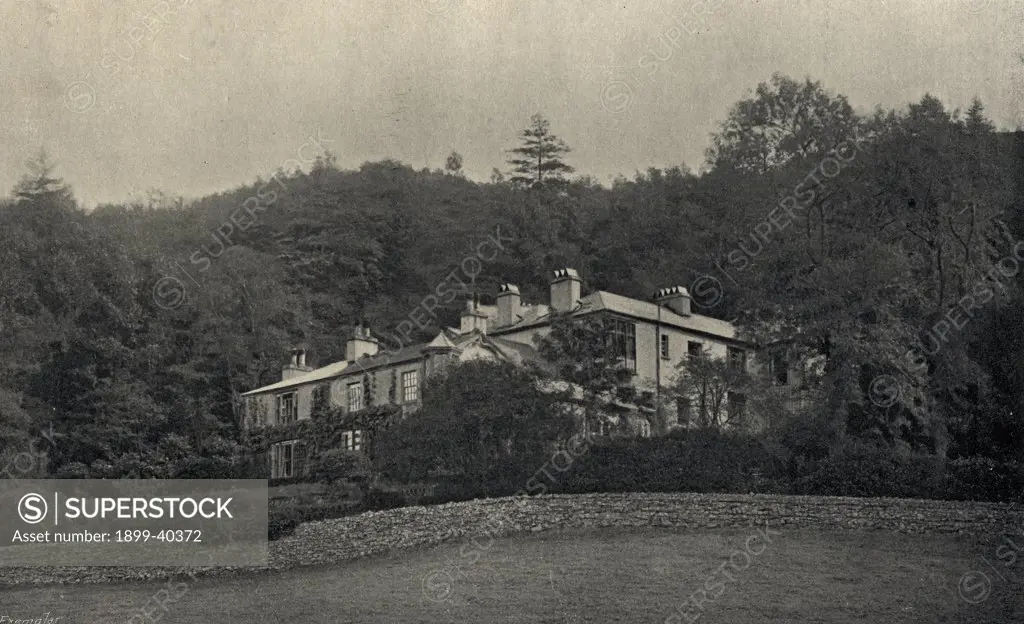 Ruskin's home, Brantwood in the Lake District, England. John Ruskin, 1819-1900. English writer, art critic and reformer. From the book ""The International Library of Famous Literature"".Published in London 1900. Volume I.