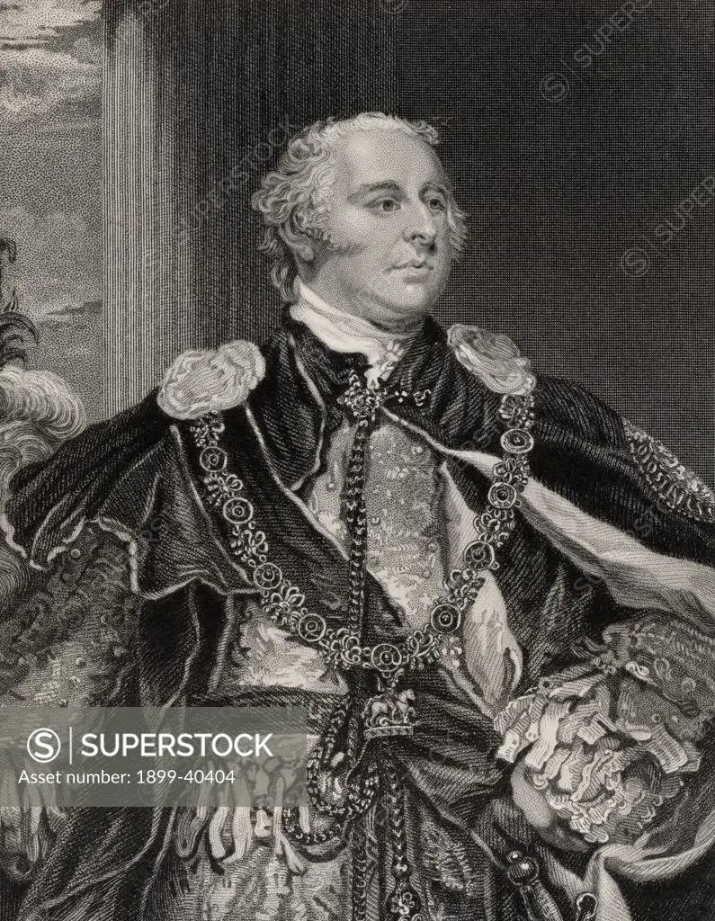 John Jeffreys Pratt, 2nd Earl and 1st Marquis of Camden, 1759-1840. Engraved by G.Adcock after J. Hoppner. From the book 'National Portrait Gallery Volume I' published 1830.