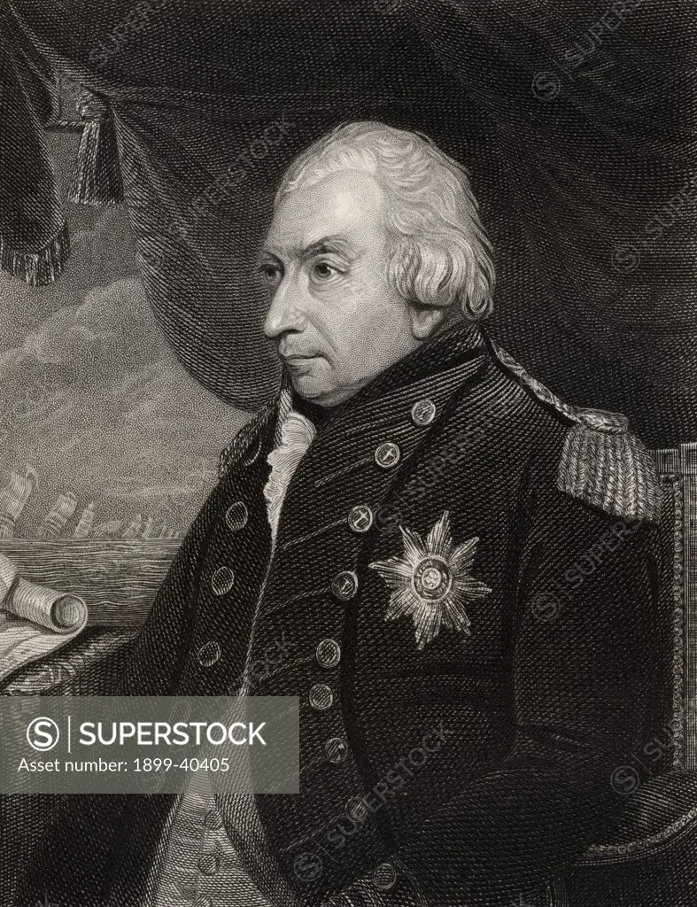 John Jervis, 1st. Earl of St. Vincent. 1735-1823. Admiral in the British Royal Navy. Engraved by J. Cochran after J. Keenan. From the book 'National Portrait Gallery Volume I' published 1830.