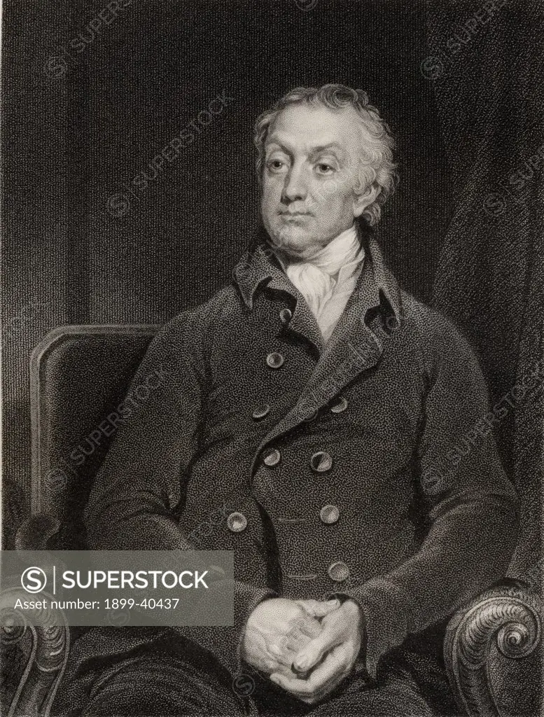 William Wentworth Fitzwilliam, 2nd. Earl Fitzwilliam, 1748-1833. Lord-Lieutenant of Ireland. Engraved by R.Hicks after W. Owen. From the book 'National Portrait Gallery Volume I' published 1830.
