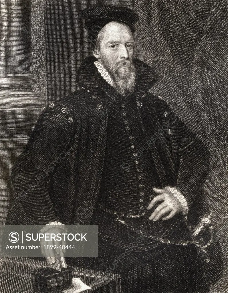 Ambrose Dudley, Earl of Warwick, c.1528 - 1590. British soldier and statesman. From the book 'Lodge's British Portraits' published London 1823.