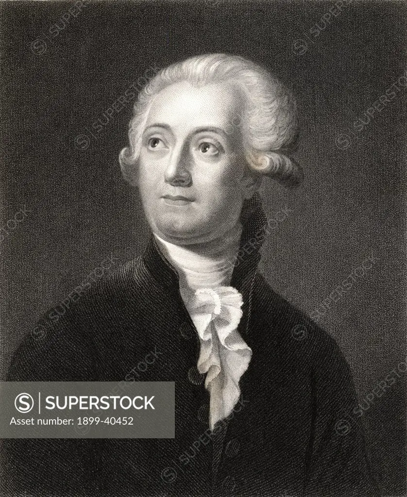 Antoine Laurent Lavoisier 1743-1794. French chemist. From the book 'Gallery of Portraits' published London 1833.