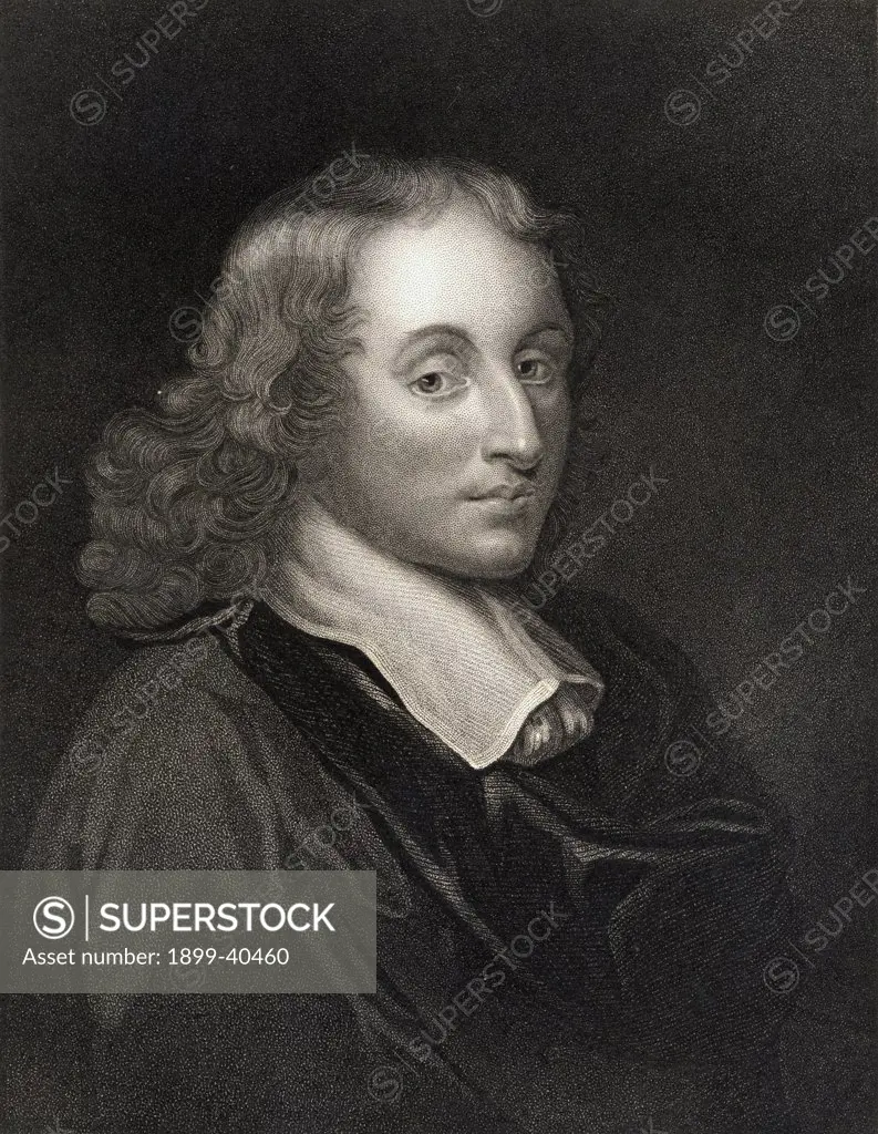 Blaise Pascal,1623-1662. French mathematician, physicist, religious philosopher and master of French prose. From the book 'Gallery of Portraits' published London 1833.