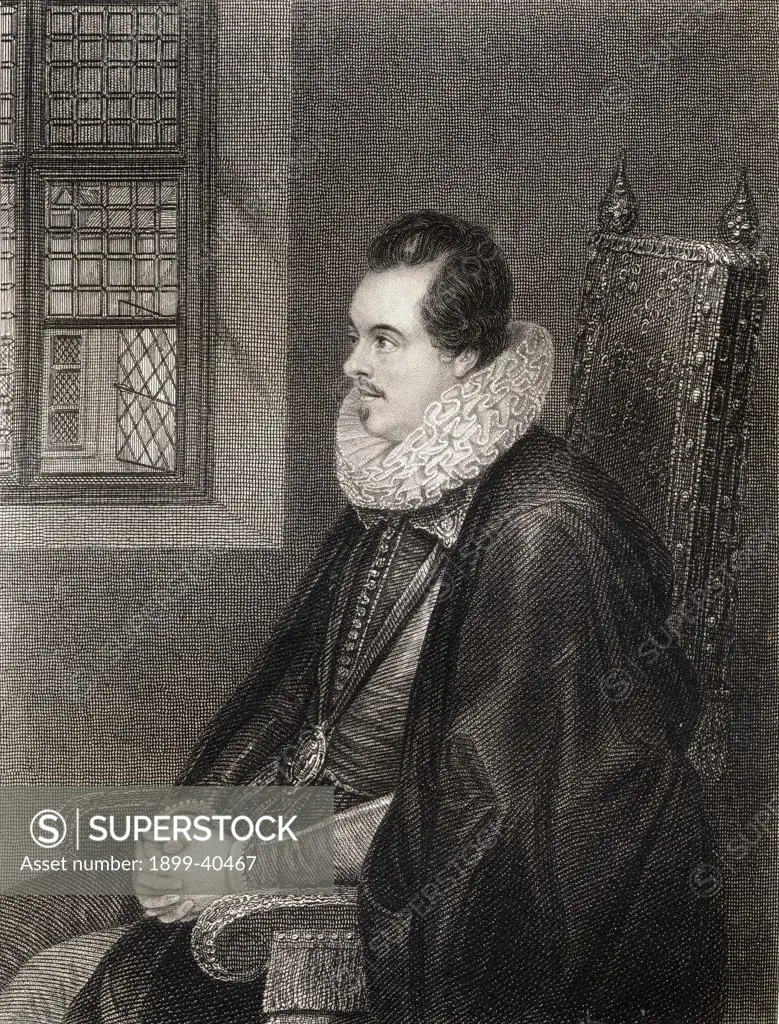 Charles Blount ,8th Lord Mountjoy, aka Earl of Devonshire, 1562-1606. English soldier From the book 'Lodge's British Portraits' published London 1823.