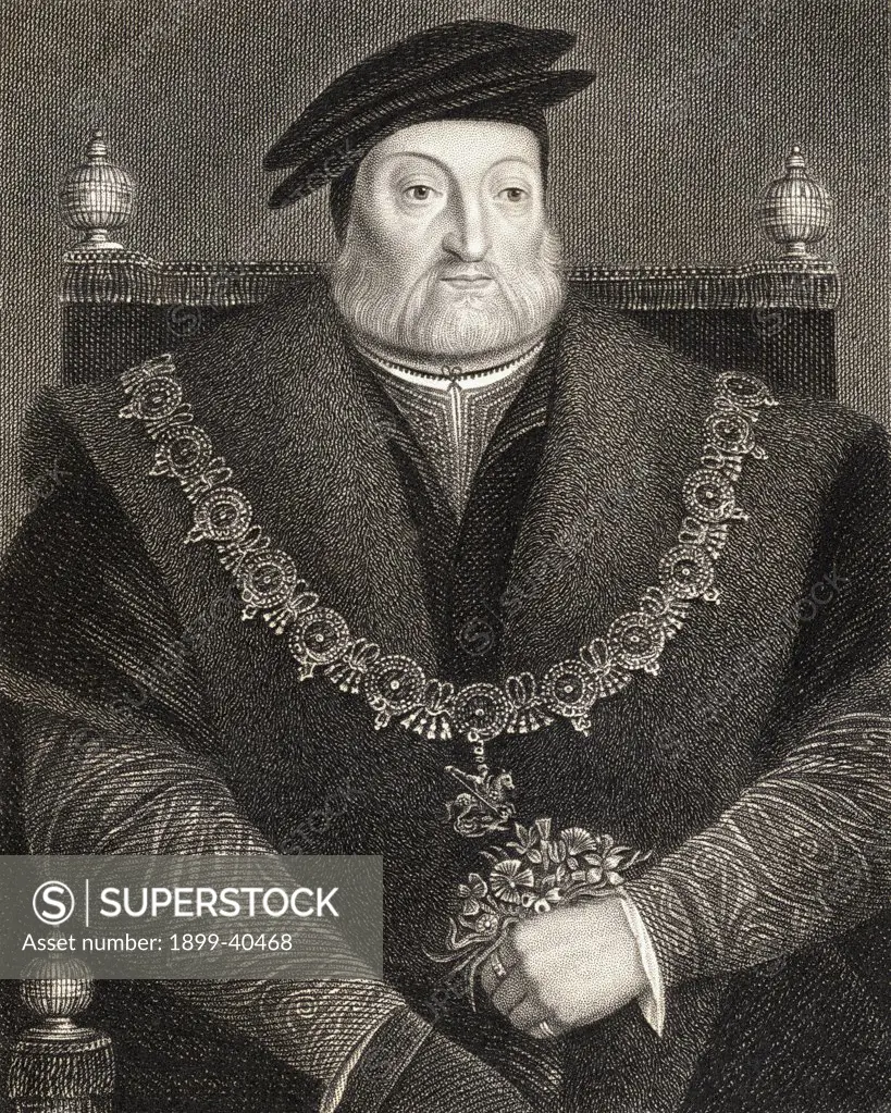 Charles Brandon, 1st Duke of Suffolk, Viscount Lisle c.1484/1545. English courtier. From the book 'Lodge's British Portraits' published London 1823.