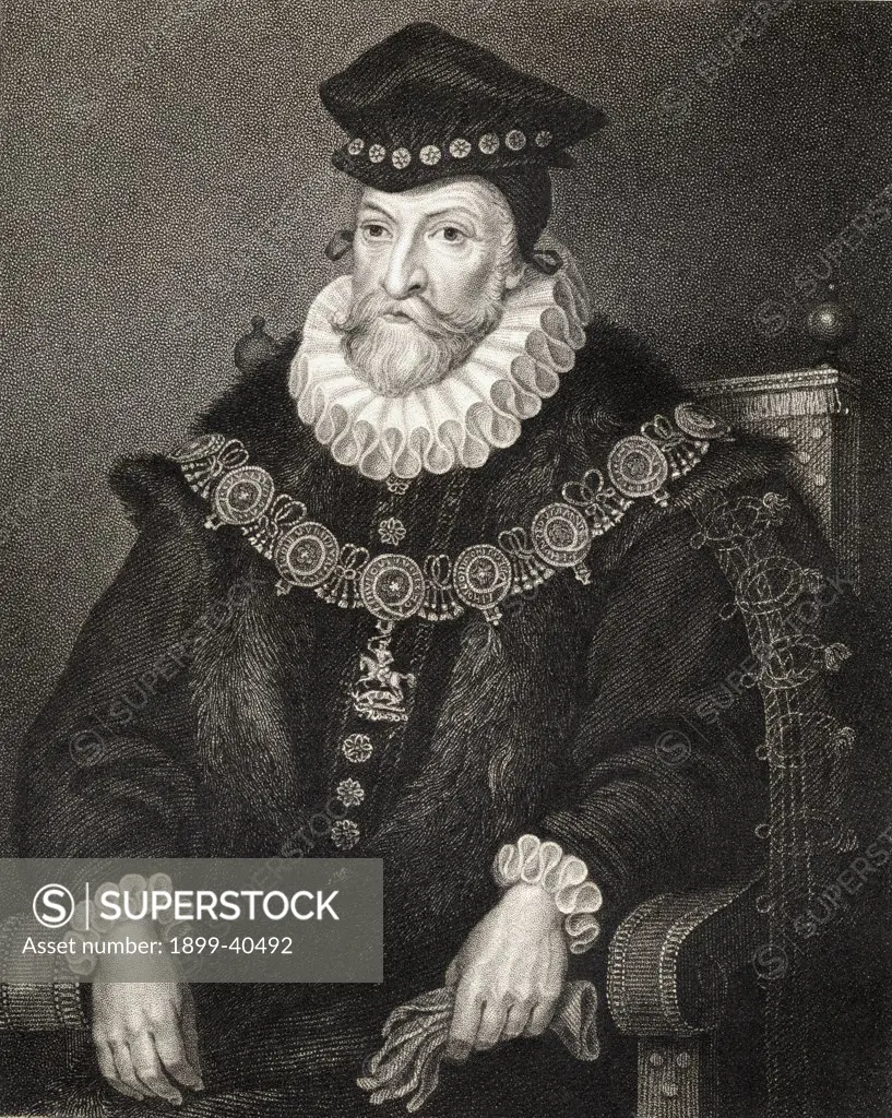 Edward Clinton 1512-1584. Earl of Lincoln. From the book 'Lodge's British Portraits' published London 1823.