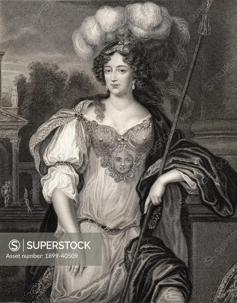 Frances Teresa Stuart Duchess of Richmond and Lennox, byname La Belle Stuart, also spelled Stewart, 1647-1702. A favourite mistress of Charles II From the book 'Lodge's British Portraits' published London 1823.