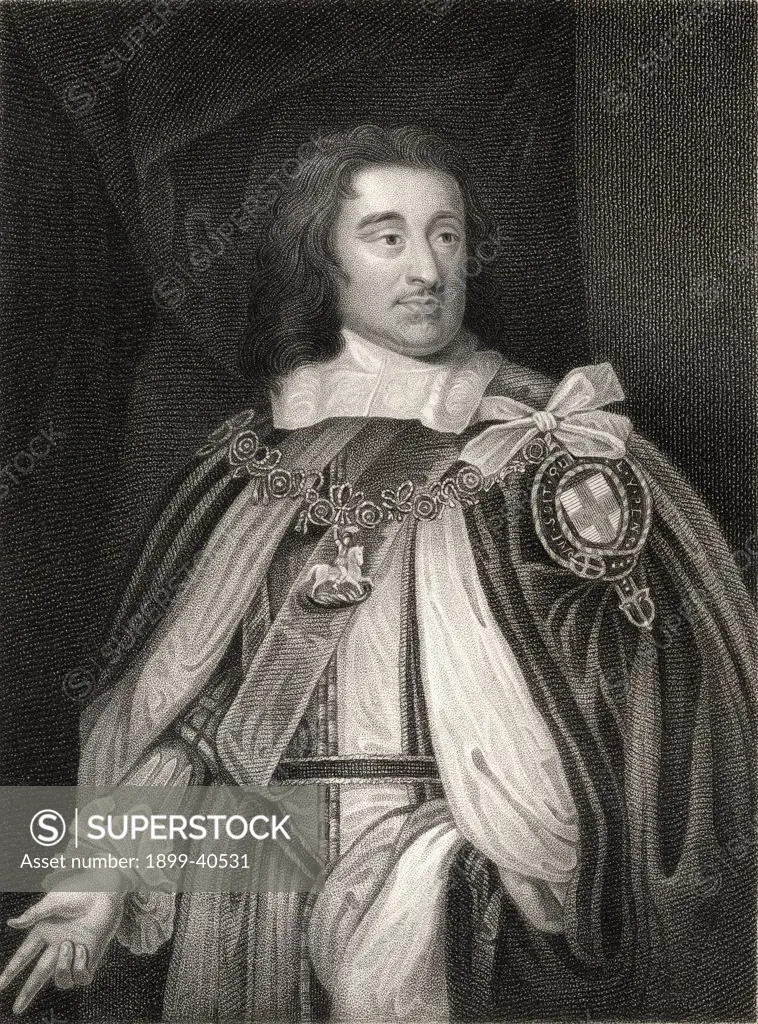 George Monck 1st. Duke of Albemarle, Earl of Torrington, 1608-1670. English general who fought in Ireland and Scotland during English Civil Wars. From the book 'Lodge's British Portraits' published London 1823.