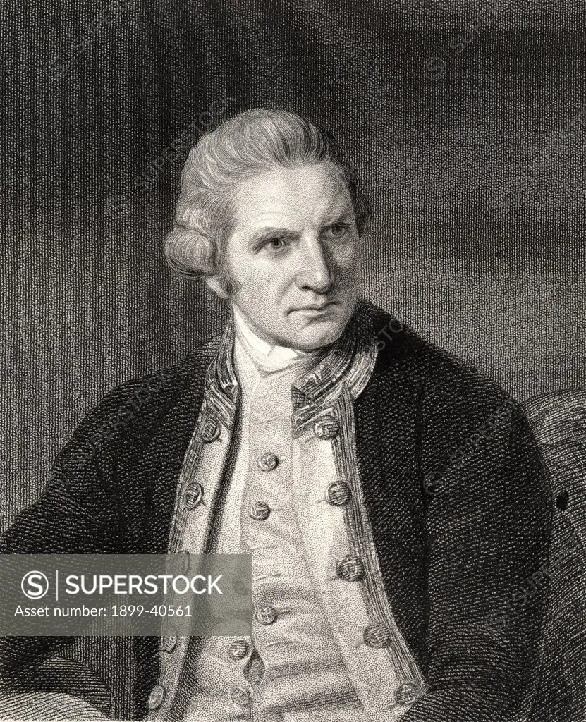 James Cook 1728-1779. British naval commander, navigator and explorer. From the book 'Gallery of Portraits' published London 1833.