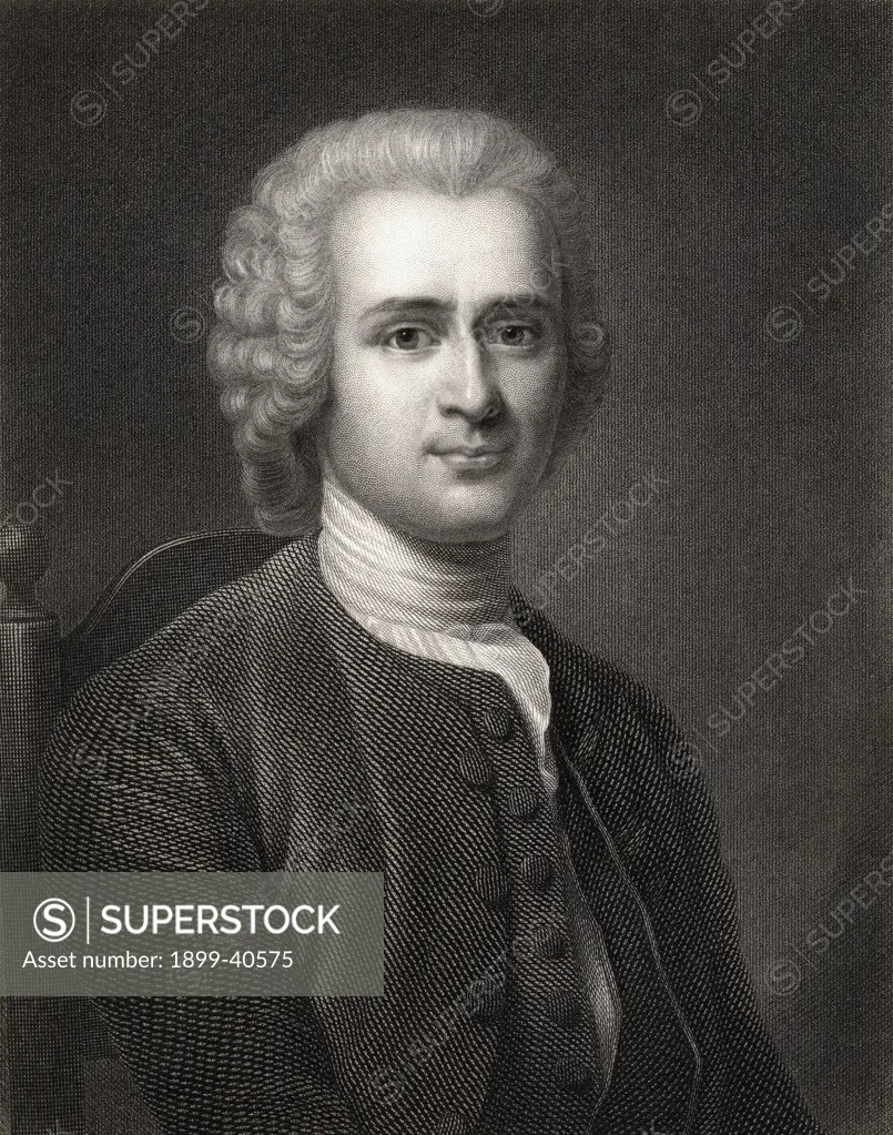 Jean Jacques Rousseau 1712-1778. Swiss philosopher. From the book 'Gallery of Portraits' published London 1833.