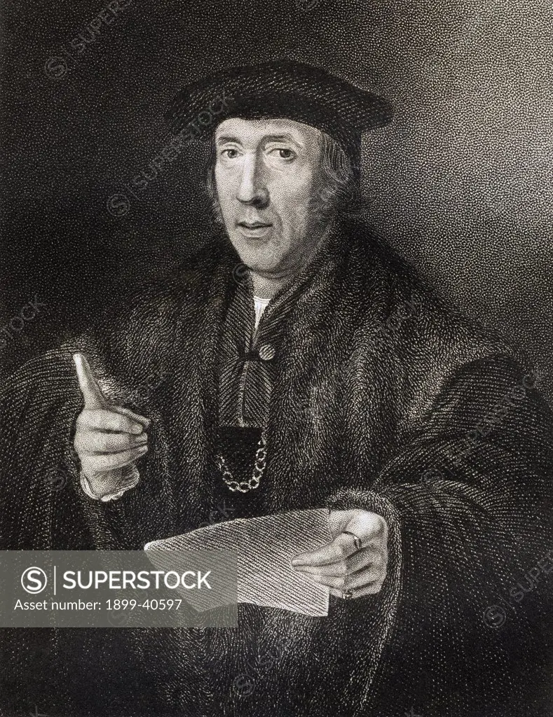 Sir John More c.1541-1530. Father of Sir Thomas More. From the book 'Lodge's British Portraits' published London 1823.