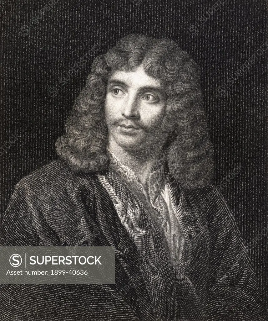 Jean Baptiste Poquelin Moliere 1622-1673. French comic playwright and actor. From the book 'Gallery of Portraits' published London 1833.