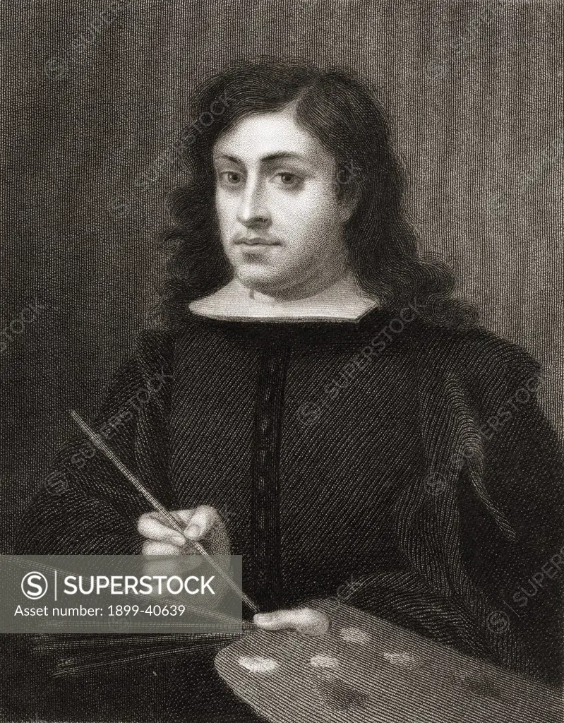 Bartolome Esteban Murillo c.1618-1682. Baroque religious painter. From the book 'Gallery of Portraits' published London 1833.