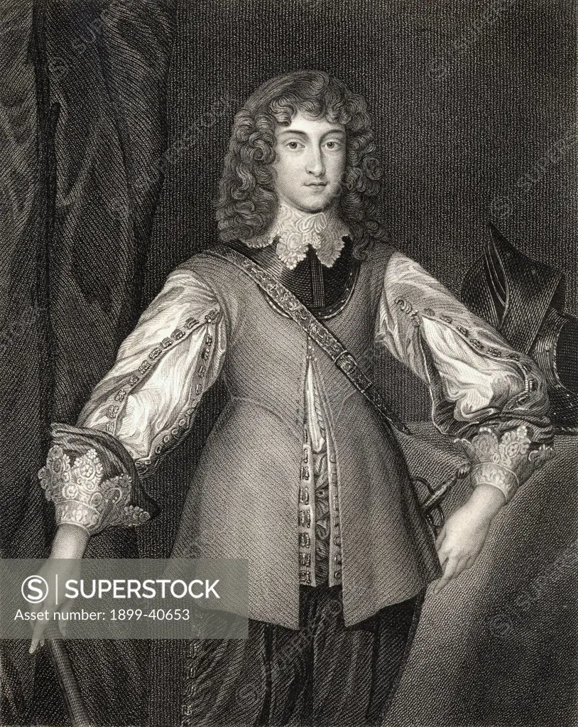 Prince Rupert aka Rupert of the Rhine, German Prinz Rupert, 1619-1682. Most talented Royalist commander of English Civil Wars. From the book 'Lodge's British Portraits' published London 1823.
