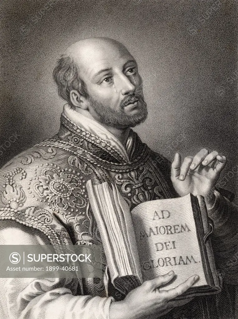 Saint Ignatius of Loyola 1491-1556 Spanish theologian and Jesuit Founder of Society of Jesus From the book 'Gallery of Portraits' published London 1833.