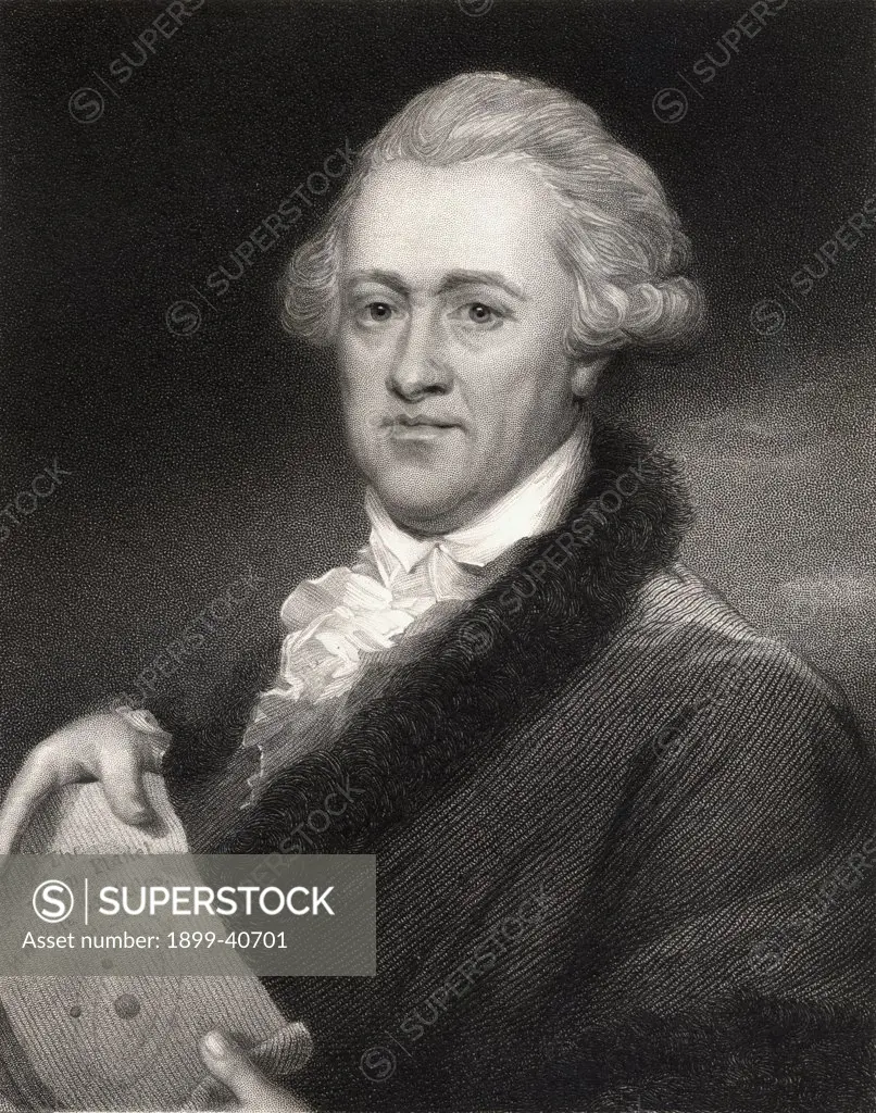 Sir William Herschel (Frederick) 1738-1822. German born British astronomer. From the book 'Gallery of Portraits' published London 1833.