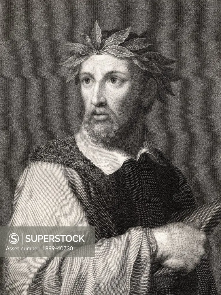 Torquato Tasso 1544-1595. Italian renaissance poet From the book 'Gallery of Portraits' published London 1833.