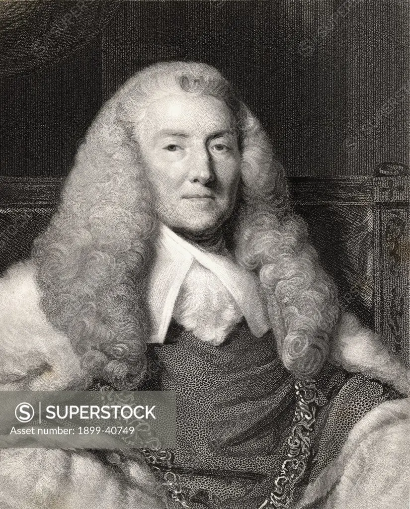 William Murray 1st. Earl of Mansfield, 1705-1793.English chief justice of King's bench From the book 'Gallery of Portraits' published London 1833.