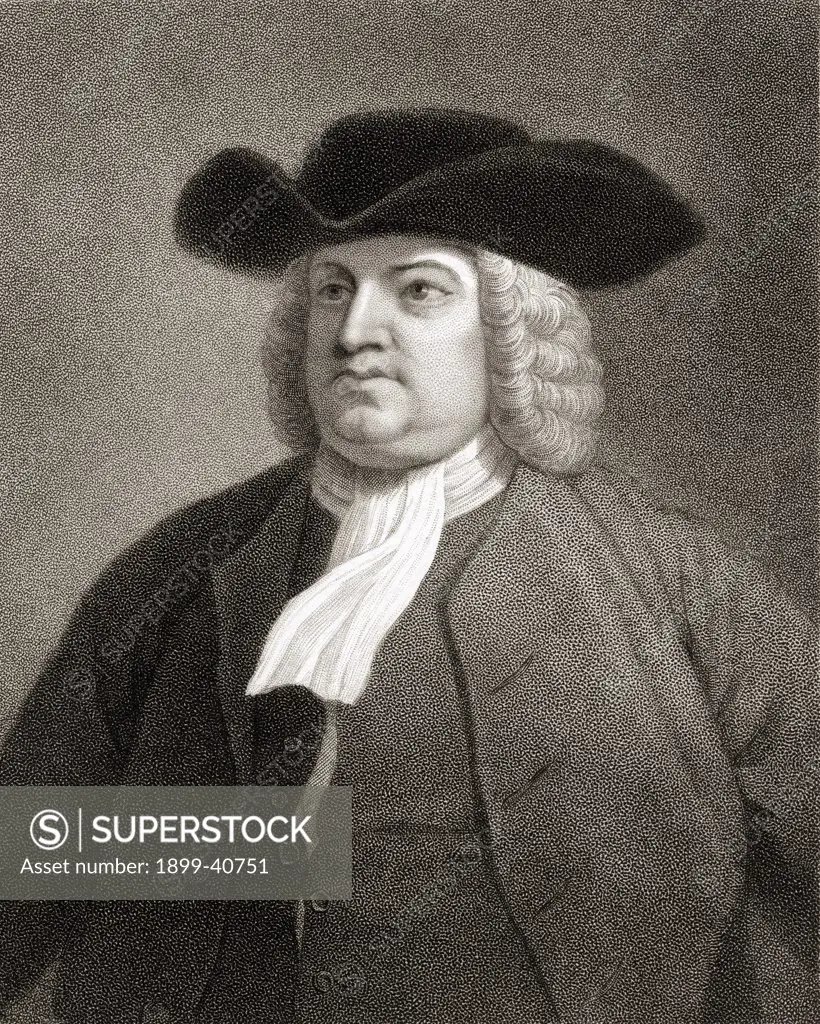 William Penn 1644-1718. English Quaker leader. From the book 'Gallery of Portraits' published London 1833.