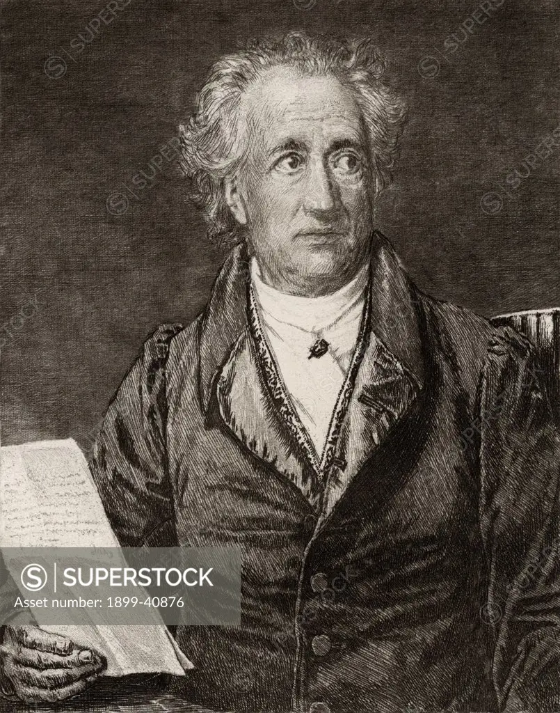 Johann Wolfgang Von Goethe, 1749-1832. German writer. From the book ""Goethe's Werke"" by Erster Band & Heinrich Kurtz.