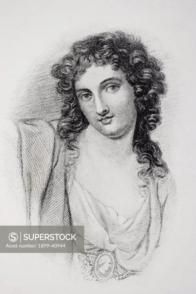 Lady Emma Hamilton, 1765-1815. Mistress of Lord Nelson after a painting by G. Romney. From the book The Life of Nelson published 1899.