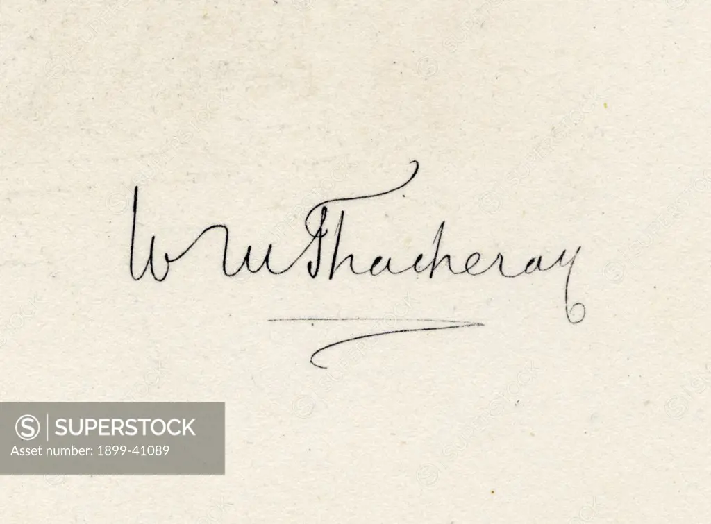 William Makepeace Thackeray, 1811-1863. English novelist. His signature.