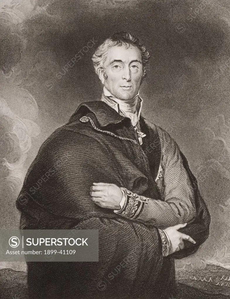 Arthur Wellesley,1st.Duke of Wellington,1769-1852. British soldier and statesman. Engraved by H.T.Ryall from the original by Sir.Thomas Lawrence.From England's Battles by Sea and Land by Lieut Col Williams, The London Printing and Publishing Company circa 1890s