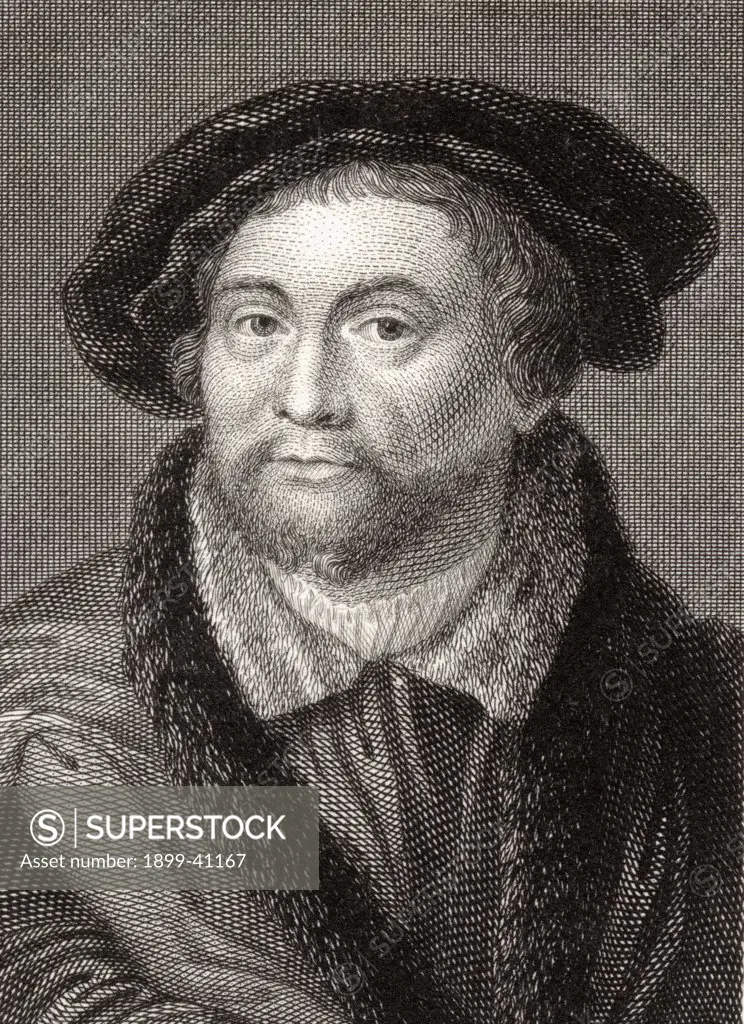 Martin Luther, 1483-1546. German theologian and religious reformer.19th century print engraved by C.Pye from a painting by Holbein.