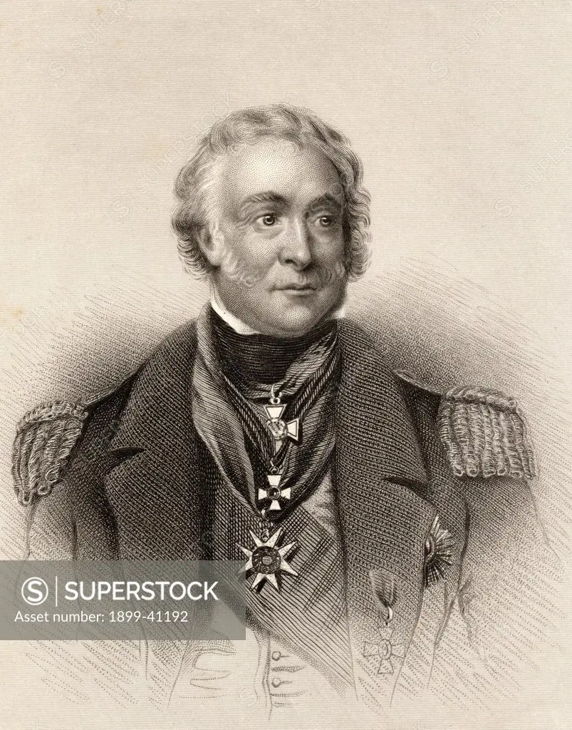 Sir Charles Napier, 1786-1860. Count Napier De Sao Vicente. Commander of the British Baltic Fleet. 19th century print drawn and engraved by Gibbs.