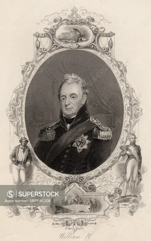 William IV 1765-1837. King of Great Britain and Ireland and King of Hanover 1830-1837.19th century print.