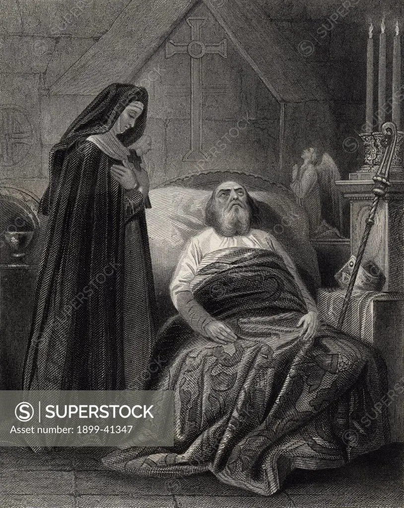 Death of St.Patrick, drawn by H.Warren engraved by J.Rogers