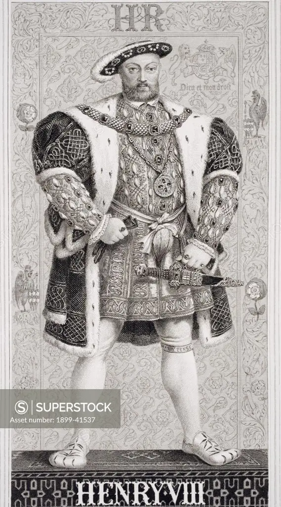 Henry VIII, 1491-1547 King of England. Engraved by T. Brown after J.L. Williams. From the book 'Illustrations of English and Scottish History' Volume 1 