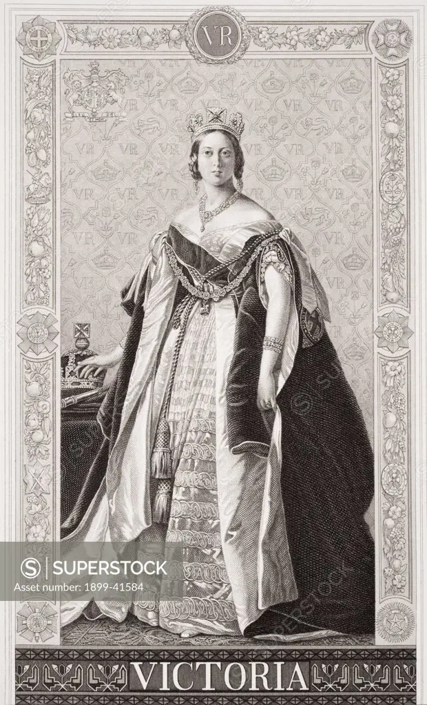 Queen Victoria,1819-1901. Alexandrina Victoria of Saxe-Coburg. Engraved by A Krausse drawn by J L Williams after Winterhalter. From the book 'Illustrations of English and Scottish History' Volume II