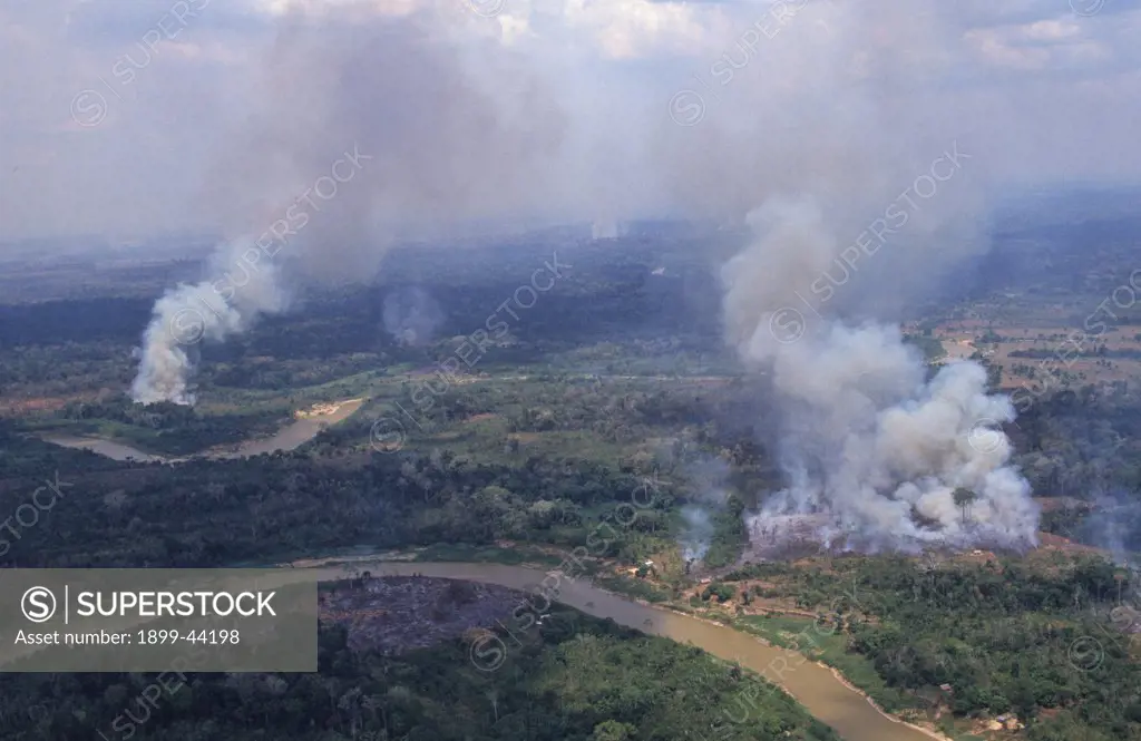 DEFORESTATION, BRAZIL. Amazon, vicinity Rio Branco. Migrant slash and burn cultivators clear rain forest to grow crops. . The land usually only remains fertile for only a few years, then more forest is cleared. In the last ten years alone 10% of the Amazon has been cleared. 