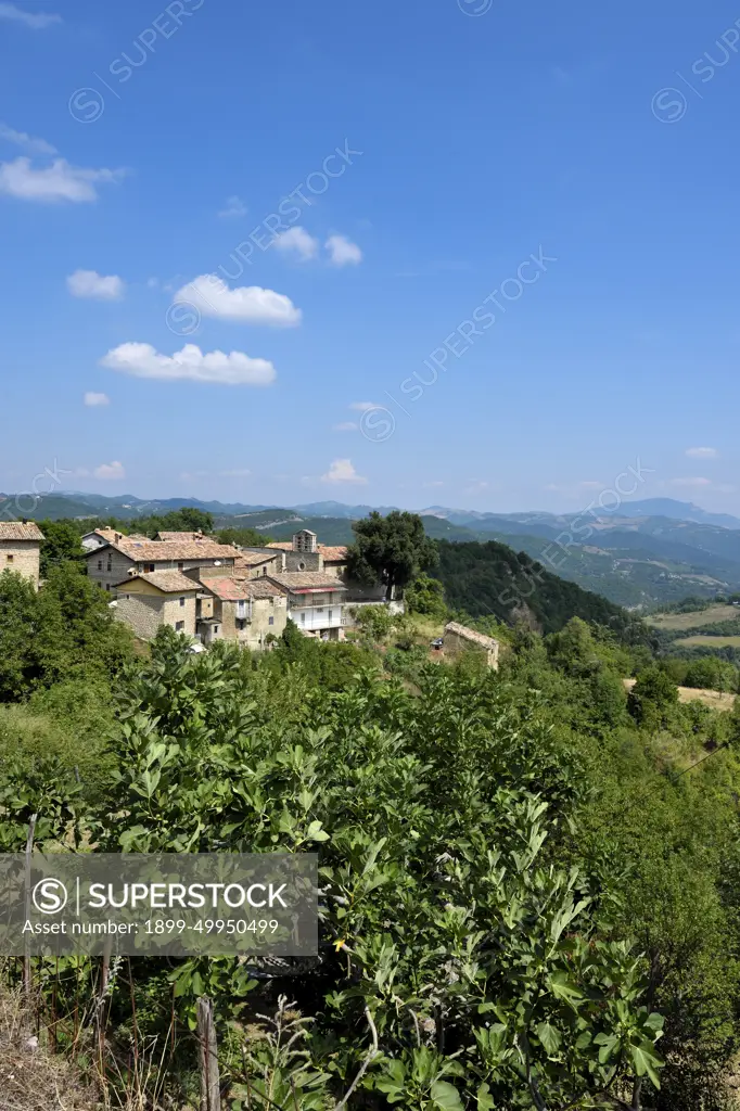 Village of Meschia. Municipality of Roccafluvione. Sibillini Mountains. Marches. Italy