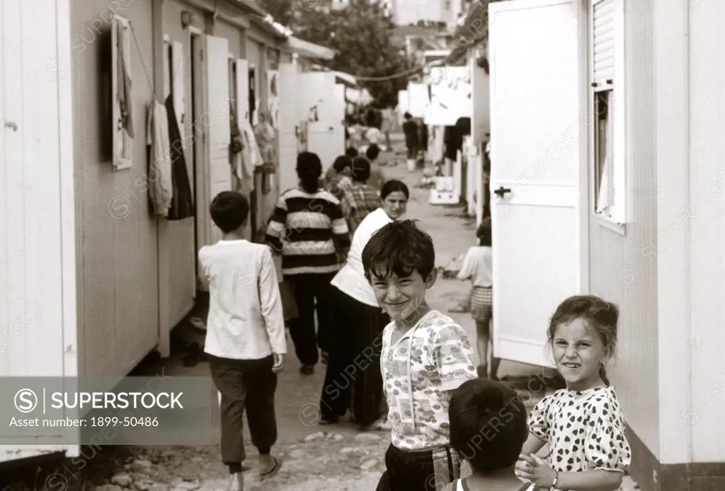 Albania, Tirana. Refugee Camp.