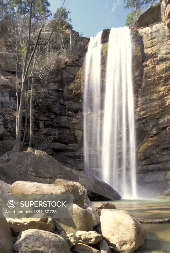 Georgia, Toccoa - Toccoa Falls: Scenic View Of Waterfall