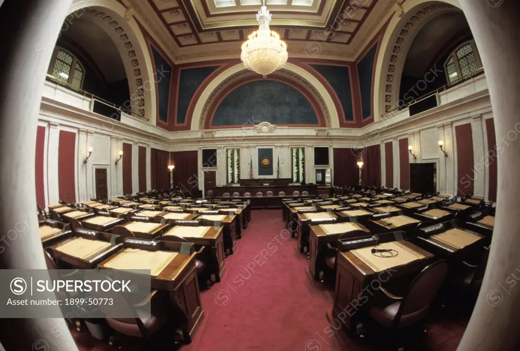 West Virginia, Charleston. Senate Room In State Capitol Building.