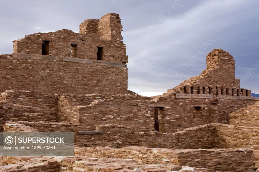New Mexico, Salinas Pueblo Missions National Monument. Abo Ruins. Ruins Of The San Gregorio De Abo Spanish Mission Church.